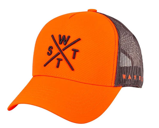 Casquette Trucker Tribe Watts – Orange fluo embossé (W0050)