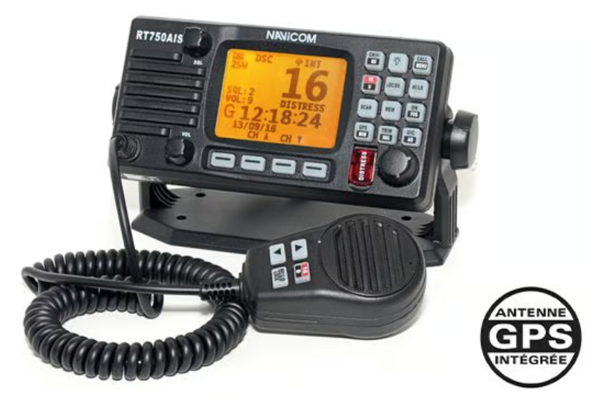 VHF Fixe NAVICOM RT 750AIS-V2 avec antenne GPS intégrée